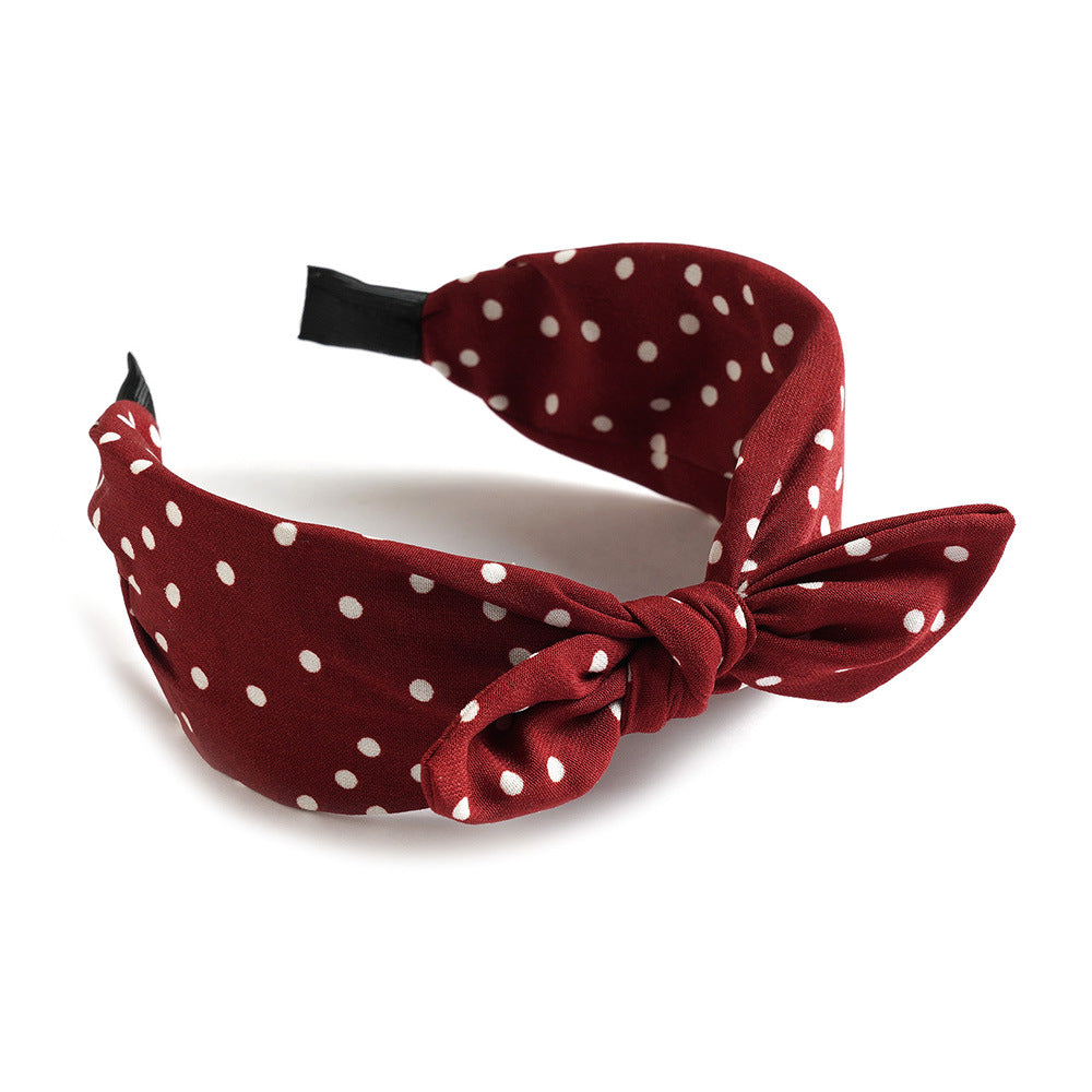 Red Polka Dot Bow Headband