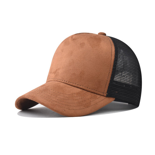 Brown Trucker Cap with Black Mesh Back, 56-58 cm