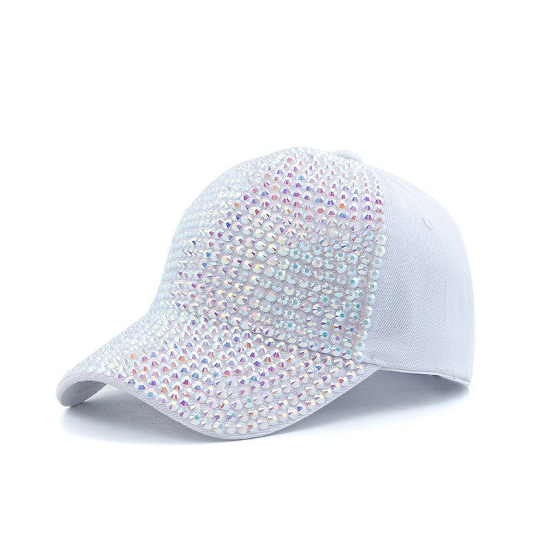 White Rhinestone Baseball Cap