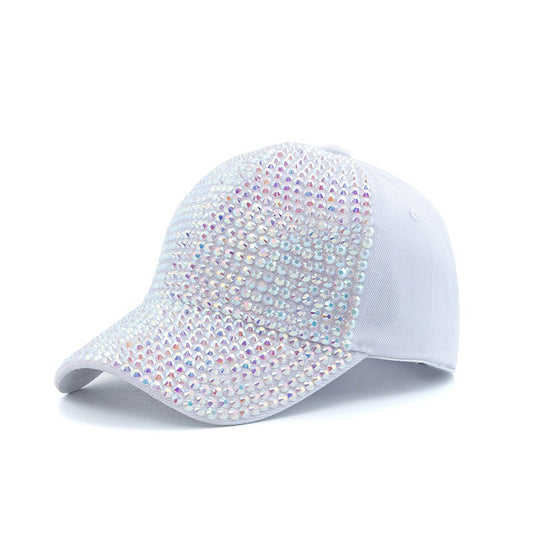 White Rhinestone Baseball Cap